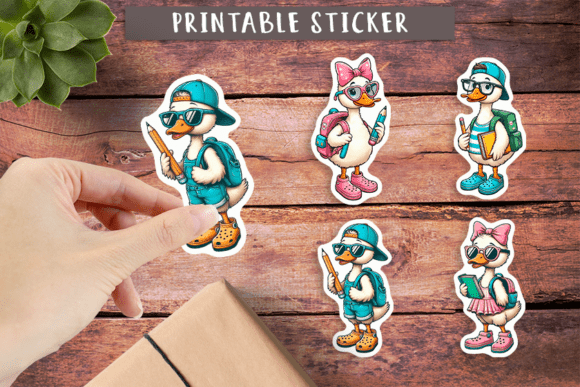 Back to School Cute Goose Stickers