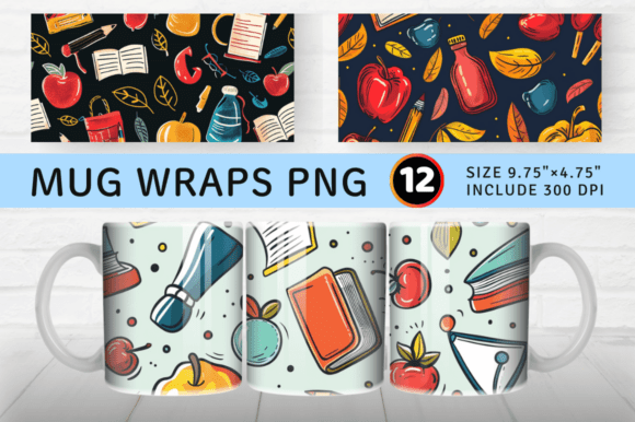 Back to School Mug Wrap Design