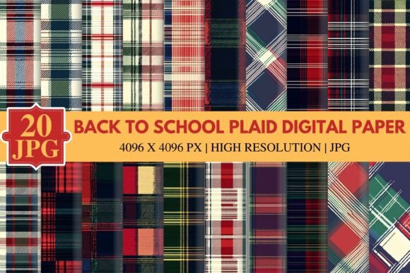 Back to School Plaid Digital Paper: A Versatile Design Asset for Creative Projects