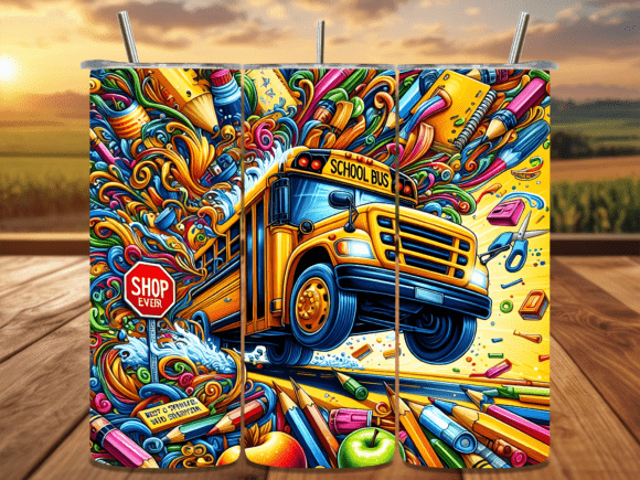 Chaotic Back to School Bus Tumbler Wrap: A Creative Solution for Modern Merchants and Designers