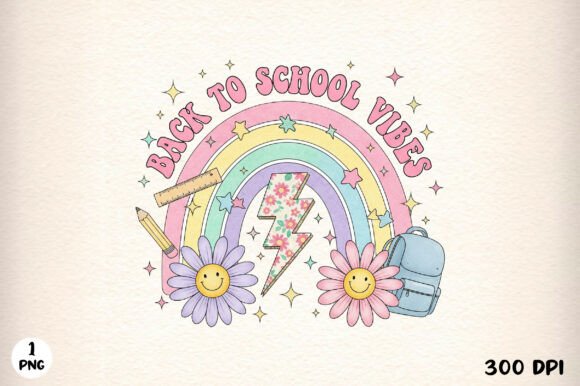 Preppy Back to School Vibes Rainbow PNG: A Versatile Asset for Creative Projects