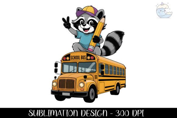 School Bus Raccoon Back to School PNG: A Versatile Design for Creative Projects