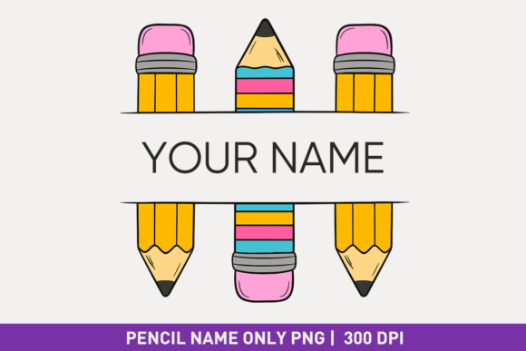Split Pencil Frame Back to School Plate with Customizable Blank Space