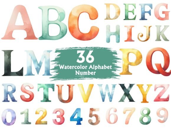 Watercolor Back to School Alphabet PNG for Creative Projects